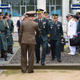 A South Korean delegation crosses the concrete border at the northern side of the truce village of Panmunjom, in North Korea, June 14.